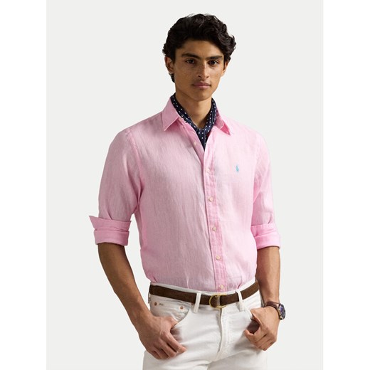 Polo Ralph Lauren Koszula 710968915002 Różowy Slim Fit ze sklepu MODIVO w kategorii Koszule męskie - zdjęcie 181087241