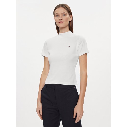Tommy Hilfiger T-Shirt New Cody WW0WW40586 Biały Slim Fit ze sklepu MODIVO w kategorii Bluzki damskie - zdjęcie 181090314