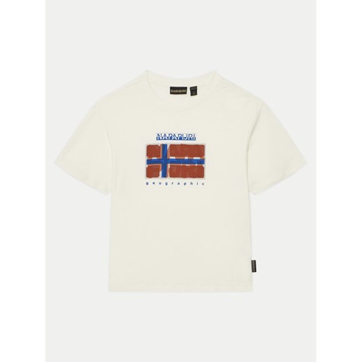 Napapijri T-Shirt S-Sella NP0A4IGX D Écru Regular Fit ze sklepu MODIVO w kategorii T-shirty chłopięce - zdjęcie 181090390