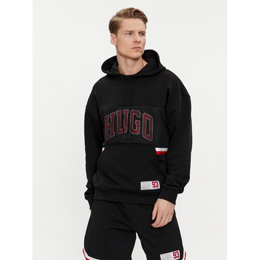 Hugo Bluza Danody 50510166 Czarny Relaxed Fit ze sklepu MODIVO w kategorii Bluzy męskie - zdjęcie 181092074