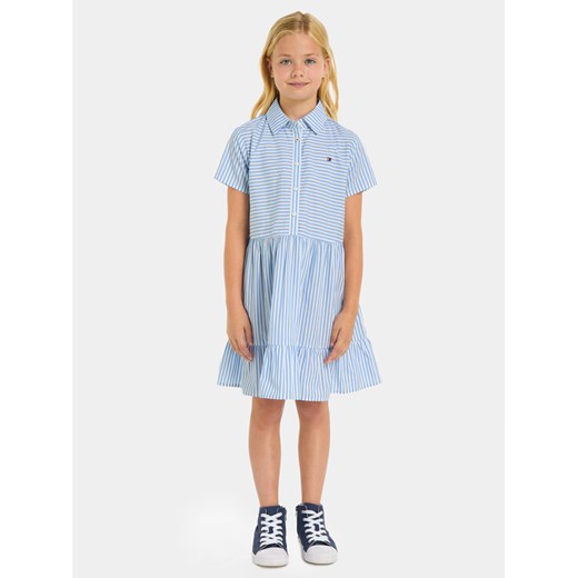 Tommy Hilfiger Sukienka koszulowa Ithaca KG0KG07821 M Niebieski Regular Fit ze sklepu MODIVO w kategorii Sukienki dziewczęce - zdjęcie 181093671