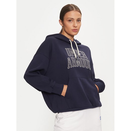 Under Armour Bluza UA Icon Heavyweight 1386494 Granatowy Oversize ze sklepu MODIVO w kategorii Bluzy damskie - zdjęcie 181094820