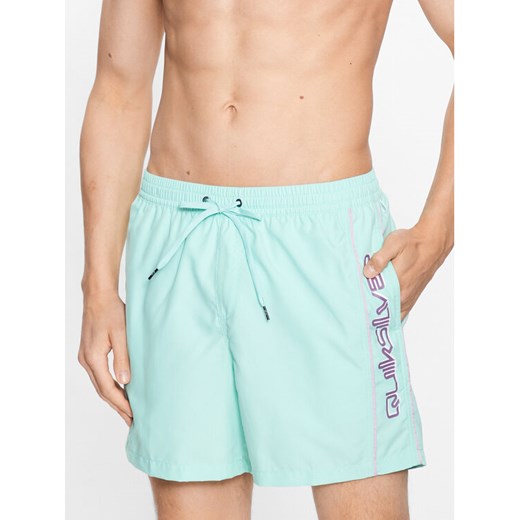 Quiksilver Szorty kąpielowe Vert EQYJV03987 Zielony Regular Fit ze sklepu MODIVO w kategorii Kąpielówki - zdjęcie 181100403