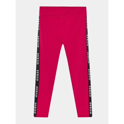 Guess Legginsy J2YB09 KABR0 Różowy Slim Fit ze sklepu MODIVO w kategorii Spodnie dziewczęce - zdjęcie 181105883