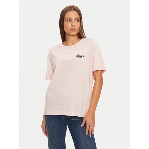 Guess T-Shirt W4BI55 K8HM0 Beżowy Oversize ze sklepu MODIVO w kategorii Bluzki damskie - zdjęcie 181108944