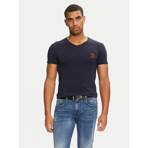Versace T-Shirt AUU01004 1A1001 Granatowy Regular Fit ze sklepu MODIVO w kategorii T-shirty męskie - zdjęcie 181110860