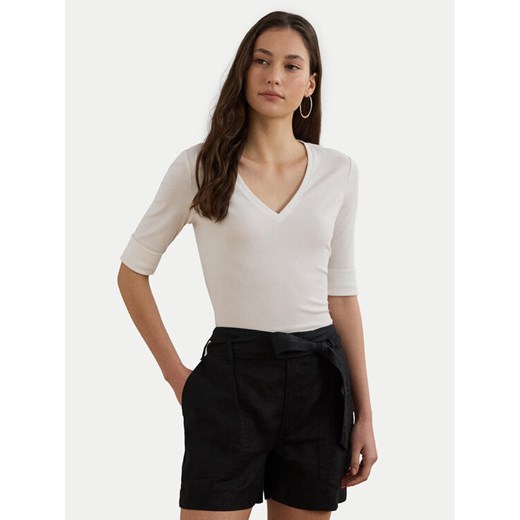LAUREN RALPH LAUREN Bluzka 200815843001 Biały Slim Fit ze sklepu MODIVO w kategorii Bluzki damskie - zdjęcie 181111512