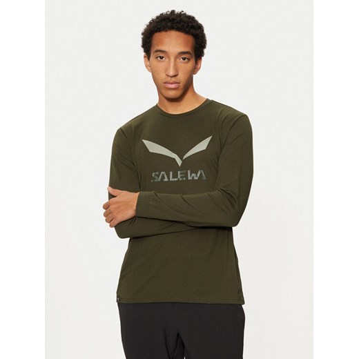 Salewa Koszulka techniczna Solidlogo Dry 27340 Zielony Regular Fit ze sklepu MODIVO w kategorii T-shirty męskie - zdjęcie 181114201