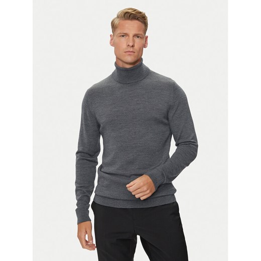 Calvin Klein Golf K10K110420 Szary Slim Fit ze sklepu MODIVO w kategorii Swetry męskie - zdjęcie 181115950