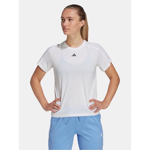 adidas Koszulka techniczna Train Essentials HR7796 Biały Regular Fit ze sklepu MODIVO w kategorii Bluzki damskie - zdjęcie 181116294