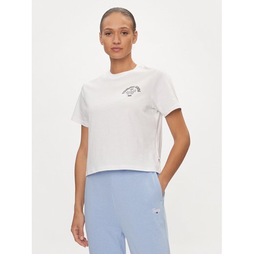 Tommy Jeans T-Shirt Retro DW0DW17831 Biały Boxy Fit ze sklepu MODIVO w kategorii Bluzki damskie - zdjęcie 181116531
