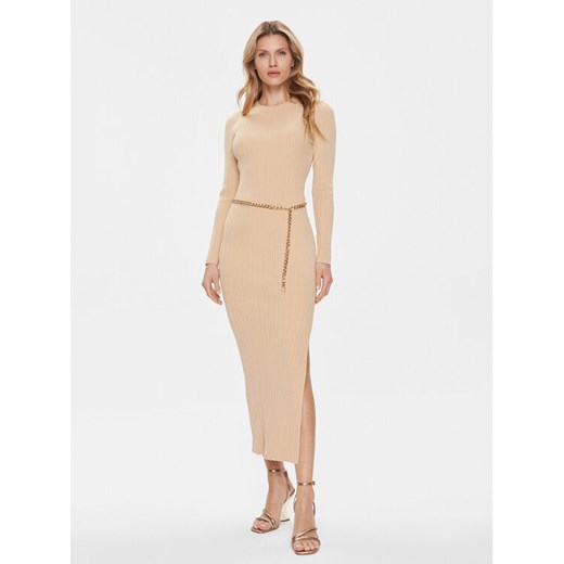 Michael Kors Sukienka dzianinowa MR4820O33D Beżowy Slim Fit ze sklepu MODIVO w kategorii Sukienki - zdjęcie 181117153