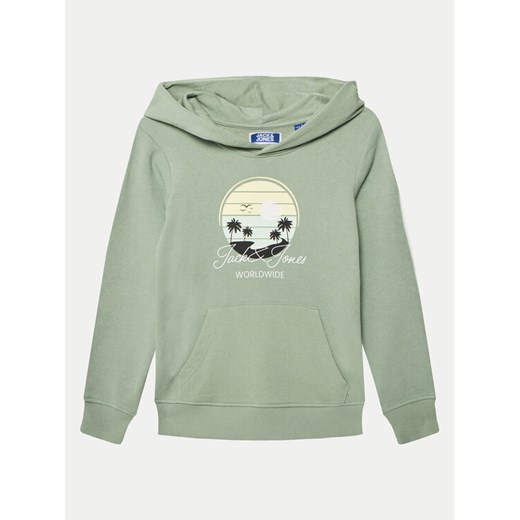 Jack&Jones Junior Bluza Palm 12269868 Zielony Regular Fit ze sklepu MODIVO w kategorii Bluzy chłopięce - zdjęcie 181118994