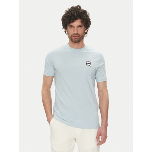 KARL LAGERFELD T-Shirt 755710 552224 Błękitny Regular Fit ze sklepu MODIVO w kategorii T-shirty męskie - zdjęcie 181119404