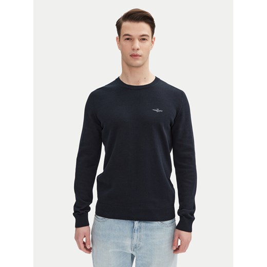 Aeronautica Militare Sweter 251MA1502L506 Granatowy Regular Fit ze sklepu MODIVO w kategorii Swetry męskie - zdjęcie 181122274