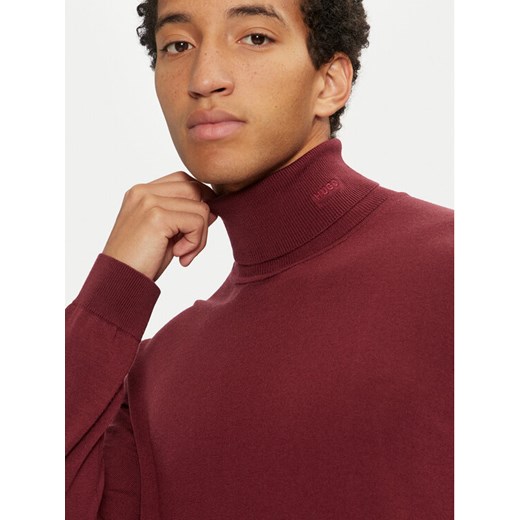 Hugo Golf San Thomas-M 50474174 Bordowy Slim Fit ze sklepu MODIVO w kategorii Swetry męskie - zdjęcie 181122663