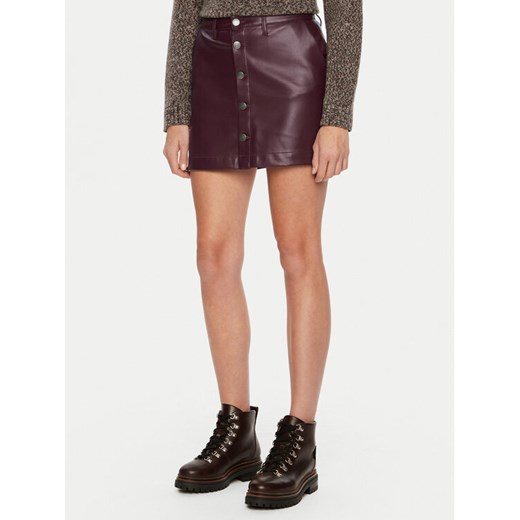 ONLY Spódnica z imitacji skóry Amazing 15331876 Bordowy Slim Fit ze sklepu MODIVO w kategorii Spódnice - zdjęcie 181126993