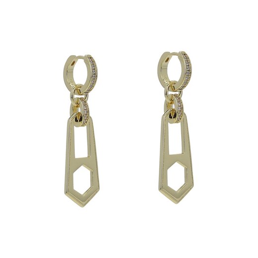 Luv AJ Kolczyki Zipper Hoops HOL22-E-ZH-G Złoty Luv Aj 00 MODIVO