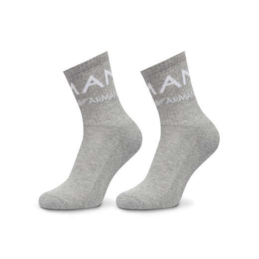 Emporio Armani Underwear Zestaw 2 par wysokich skarpet damskich 292303 4F227 00948 Szary ze sklepu MODIVO w kategorii Skarpetki damskie - zdjęcie 181134401