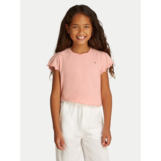 Tommy Hilfiger T-Shirt Essential KG0KG07052 D Różowy Regular Fit ze sklepu MODIVO w kategorii Bluzki dziewczęce - zdjęcie 181135410