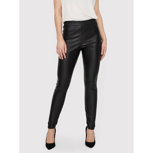 Vero Moda Spodnie z imitacji skóry 10257164 Czarny Skinny Fit ze sklepu MODIVO w kategorii Spodnie damskie - zdjęcie 181145290