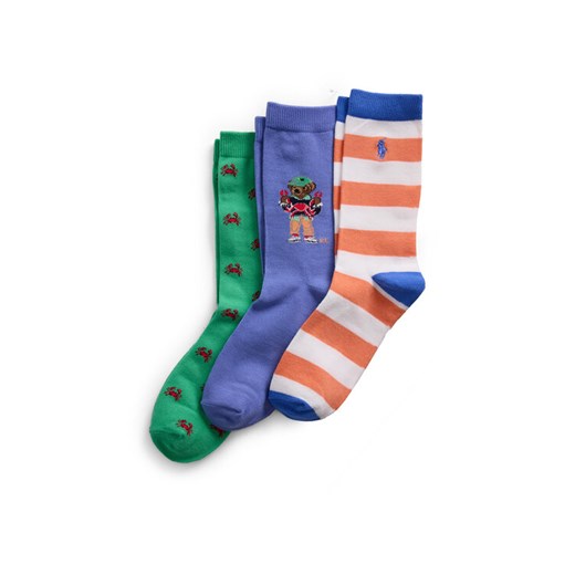 Polo Ralph Lauren Zestaw 3 par wysokich skarpet dziecięcych 444969087001 Kolorowy ze sklepu MODIVO w kategorii Skarpetki dziecięce - zdjęcie 181145520