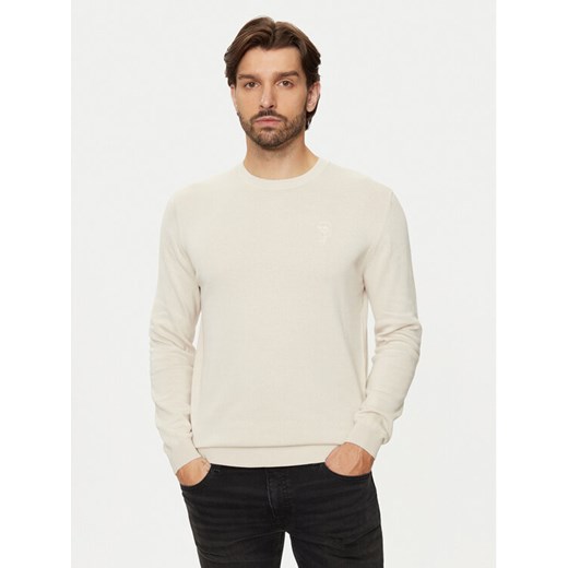 KARL LAGERFELD Sweter 655029 544301 Beżowy Regular Fit ze sklepu MODIVO w kategorii Swetry męskie - zdjęcie 181146960