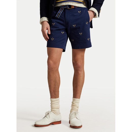 Polo Ralph Lauren Szorty materiałowe 710963496001 Granatowy Straight Fit ze sklepu MODIVO w kategorii Spodenki męskie - zdjęcie 181149363