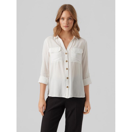 Vero Moda Koszula Bumpy 10275283 Biały Regular Fit ze sklepu MODIVO w kategorii Koszule damskie - zdjęcie 181150572