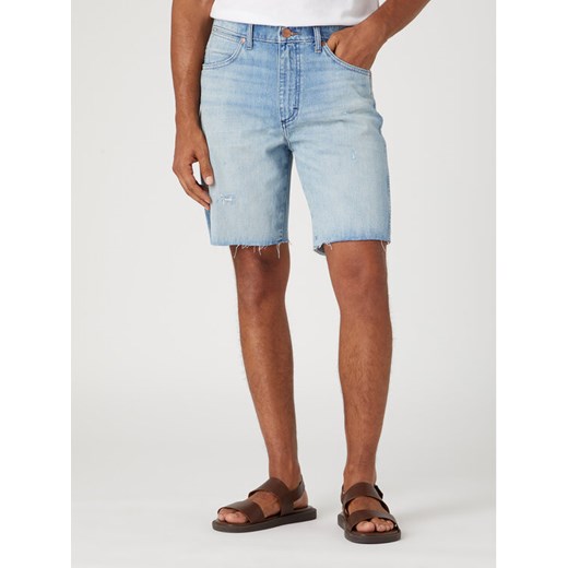 Wrangler Szorty jeansowe Fronitier W16WEI180 112334229 Błękitny Regular Fit ze sklepu MODIVO w kategorii Spodenki męskie - zdjęcie 181150954