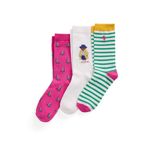 Polo Ralph Lauren Zestaw 3 par wysokich skarpet dziecięcych 448969097001 Kolorowy ze sklepu MODIVO w kategorii Skarpetki dziecięce - zdjęcie 181150972