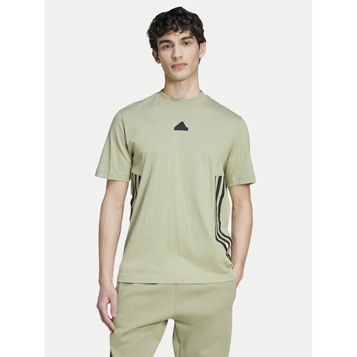 adidas T-Shirt Future Icons 3-Stripes IY7736 Zielony Regular Fit ze sklepu MODIVO w kategorii T-shirty męskie - zdjęcie 181152144