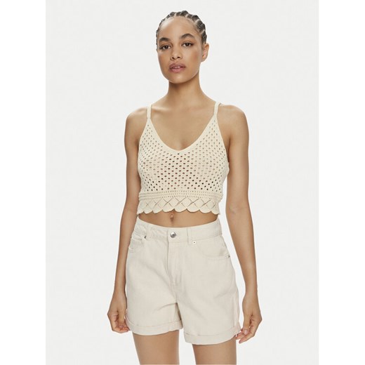 Vero Moda Top Kailey 10300201 Beżowy Slim Fit ze sklepu MODIVO w kategorii Bluzki damskie - zdjęcie 181152852