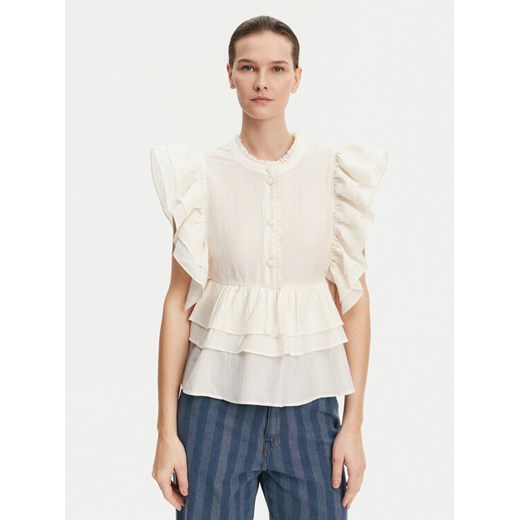 Munthe Bluzka Fulton 251104325132 Écru Regular Fit ze sklepu MODIVO w kategorii Bluzki damskie - zdjęcie 181153260