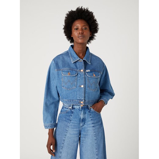 Wrangler Kurtka jeansowa Cowboy W4Z3DE35N 112332077 Niebieski Relaxed Fit ze sklepu MODIVO w kategorii Kurtki damskie - zdjęcie 181161002