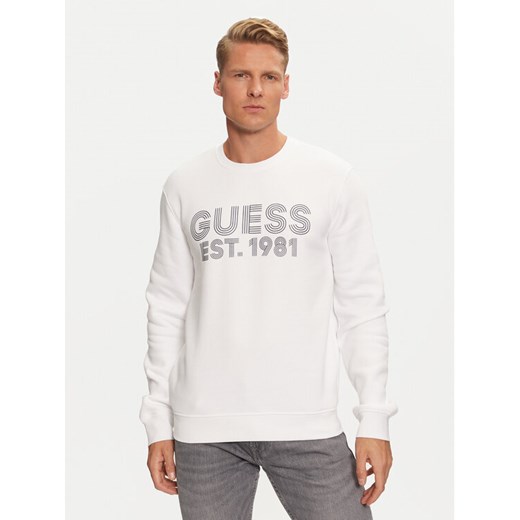 Guess Bluza M4YQ08 K9Z21 Biały Regular Fit ze sklepu MODIVO w kategorii Bluzy męskie - zdjęcie 181162334