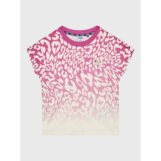 Fila T-Shirt Beverstedt FAT0122 Różowy Regular Fit ze sklepu MODIVO w kategorii Bluzki dziewczęce - zdjęcie 181162521