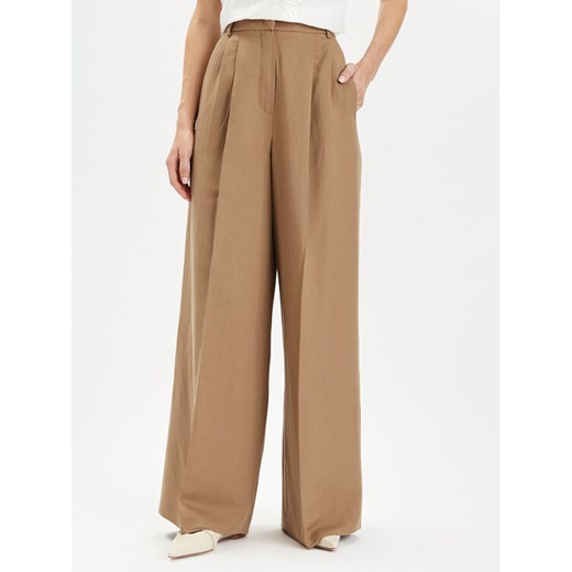 Weekend Max Mara Spodnie materiałowe Diletta 2415131062 Brązowy Wide Leg ze sklepu MODIVO w kategorii Spodnie damskie - zdjęcie 181162914
