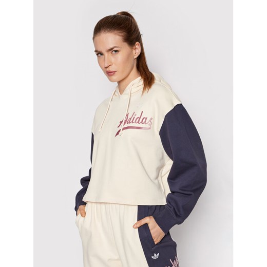 adidas Bluza Modern B-Ball HD9782 Beżowy Relaxed Fit ze sklepu MODIVO w kategorii Bluzy damskie - zdjęcie 181163380