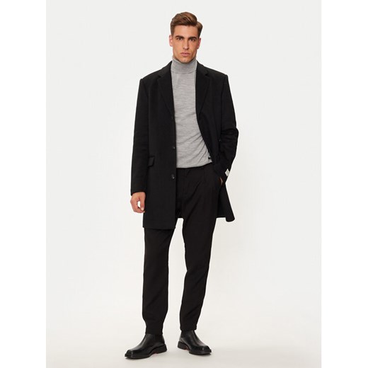 Calvin Klein Płaszcz wełniany K10K113664 Czarny Regular Fit ze sklepu MODIVO w kategorii Płaszcze męskie - zdjęcie 181163864