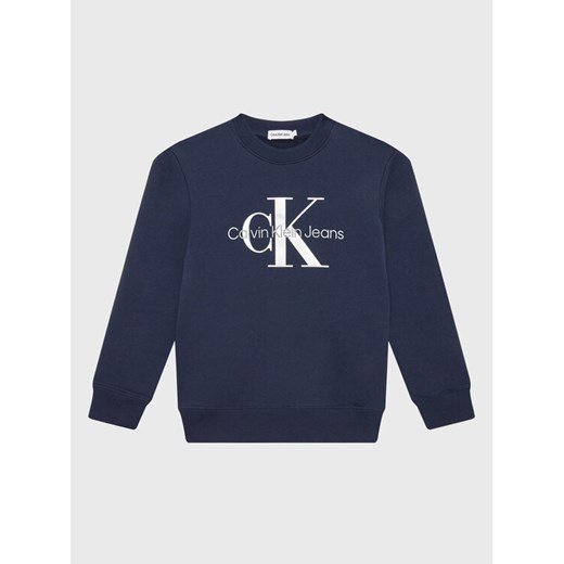 Calvin Klein Jeans Bluza Monogram Logo IU0IU00265 Granatowy Regular Fit ze sklepu MODIVO w kategorii Bluzy chłopięce - zdjęcie 181164031