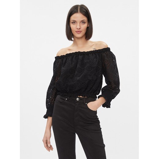 Guess Bluzka Rafa W3GH95 WFDC0 Czarny Regular Fit ze sklepu MODIVO w kategorii Bluzki damskie - zdjęcie 181165973