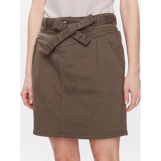 Morgan Spódnica jeansowa 231-JSTELA Khaki Regular Fit ze sklepu MODIVO w kategorii Spódnice - zdjęcie 181169830