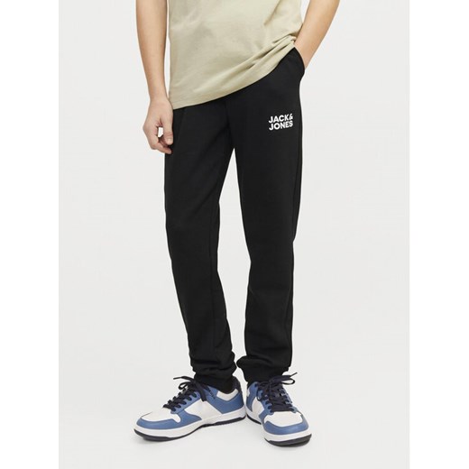 Jack&Jones Junior Spodnie dresowe Gordon 12257312 Czarny Slim Fit ze sklepu MODIVO w kategorii Spodnie chłopięce - zdjęcie 181172322