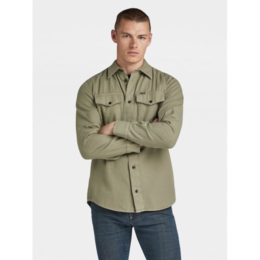 G-Star Raw Koszula Marine D24963-D454 Zielony Slim Fit ze sklepu MODIVO w kategorii Koszule męskie - zdjęcie 181174320