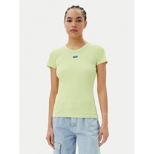 HUGO T-Shirt Easy 50523924 Zielony Slim Fit ze sklepu MODIVO w kategorii Bluzki damskie - zdjęcie 181175742