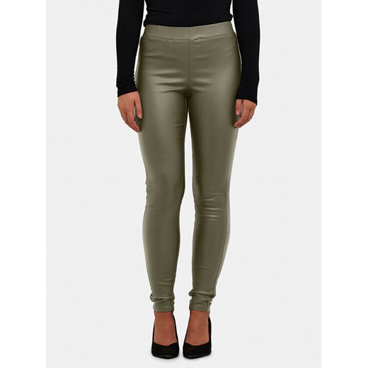 Kaffe Spodnie z imitacji skóry Ada 10501626 Zielony Slim Fit ze sklepu MODIVO w kategorii Spodnie damskie - zdjęcie 181184563