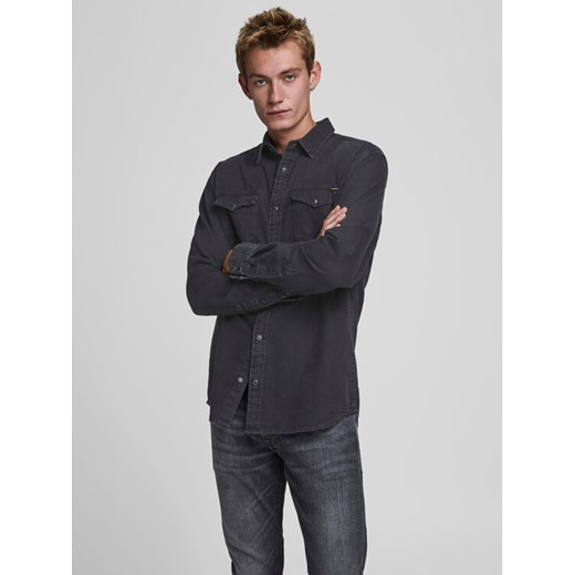 Jack&Jones Koszula Sheridan 12138115 Czarny Slim Fit ze sklepu MODIVO w kategorii Koszule męskie - zdjęcie 181184583