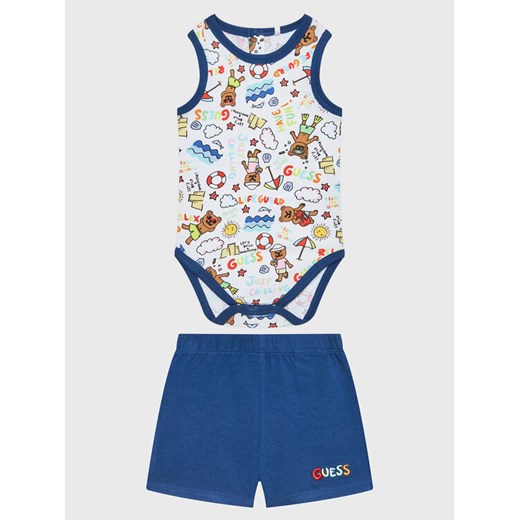 Guess Komplet body i szorty H3GW01 K6YW1 Kolorowy Regular Fit ze sklepu MODIVO w kategorii Komplety niemowlęce - zdjęcie 181187780