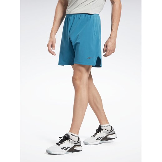 Reebok Szorty sportowe Strength 3.0 Shorts HS5938 Niebieski ze sklepu MODIVO w kategorii Spodenki męskie - zdjęcie 181191230
